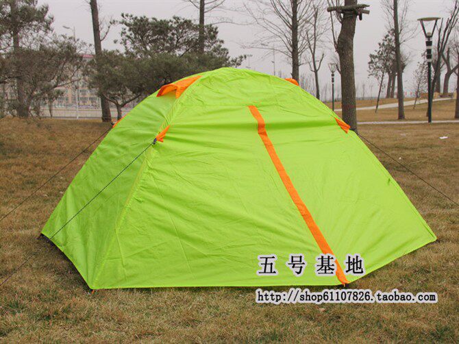 Le Xiaoyao outdoor camping double-layer aluminum pole tent unilateral extension anti-heavy rain breathable double-door good quality