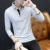 Thanh niên nhiệt đồ lót nam áo sơ mi đơn cổ áo mỏng phần mỏng Quần áo cotton nam mùa thu có thể mặc ao giu nhiet co lo nam Áo ấm