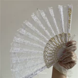 Древний костюм ханьфу воздержание белый полый веер фото кружевной веер фото реквизит для фотосессии Хэллоуин