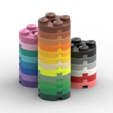 LEGO 4032 2x2 Круглая тарелка Черно -белая темно -серая светло -серая красная желтая синяя зеленый бежевый фиолетовый оранжевый