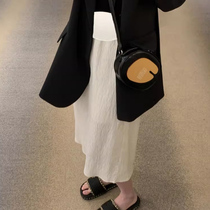 Maternity skirt summer thin pleated slit skirt summer loose cool pleated skirt mid-length straight skirt