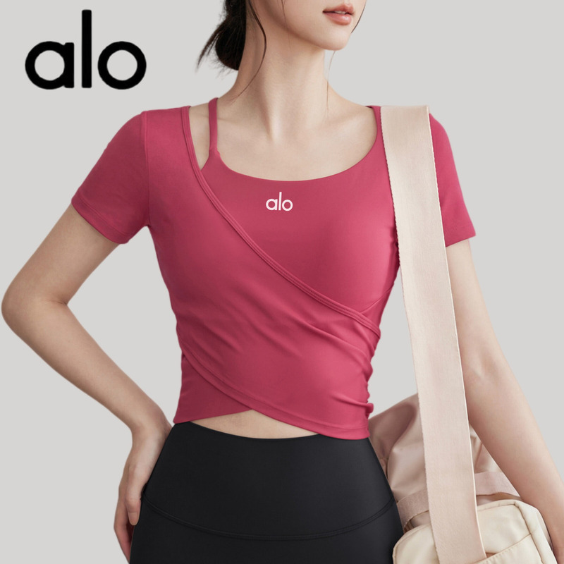 Aio Yoga Clothes Women's Sports Tops Vest Slim Fit Short-Sleeved T-Shirt Pilates Training Bra Fitness Clothes