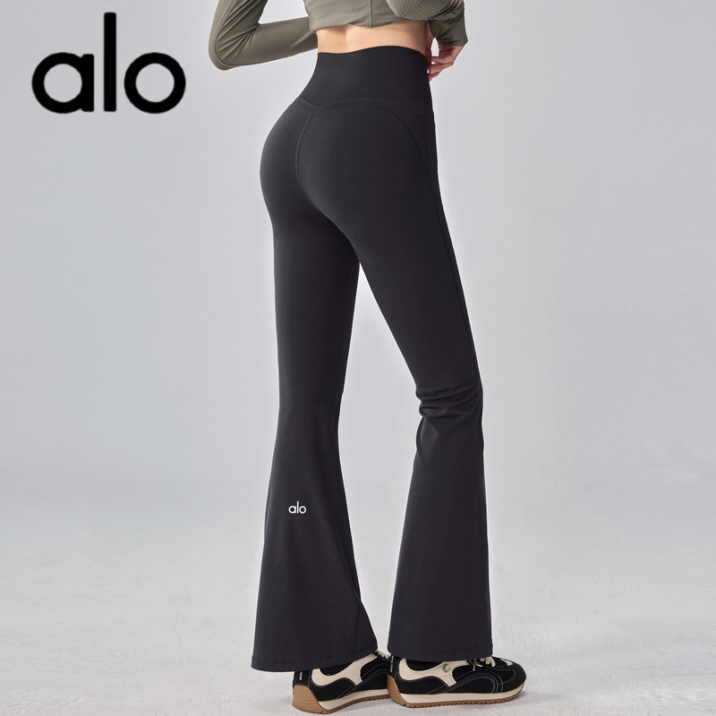 Aio Butt-Lifting Flared Yoga Pants for Outerwear, Slimming Pilates Training Leggings, High-Waisted Sports Pants with Fleece Lining, New
