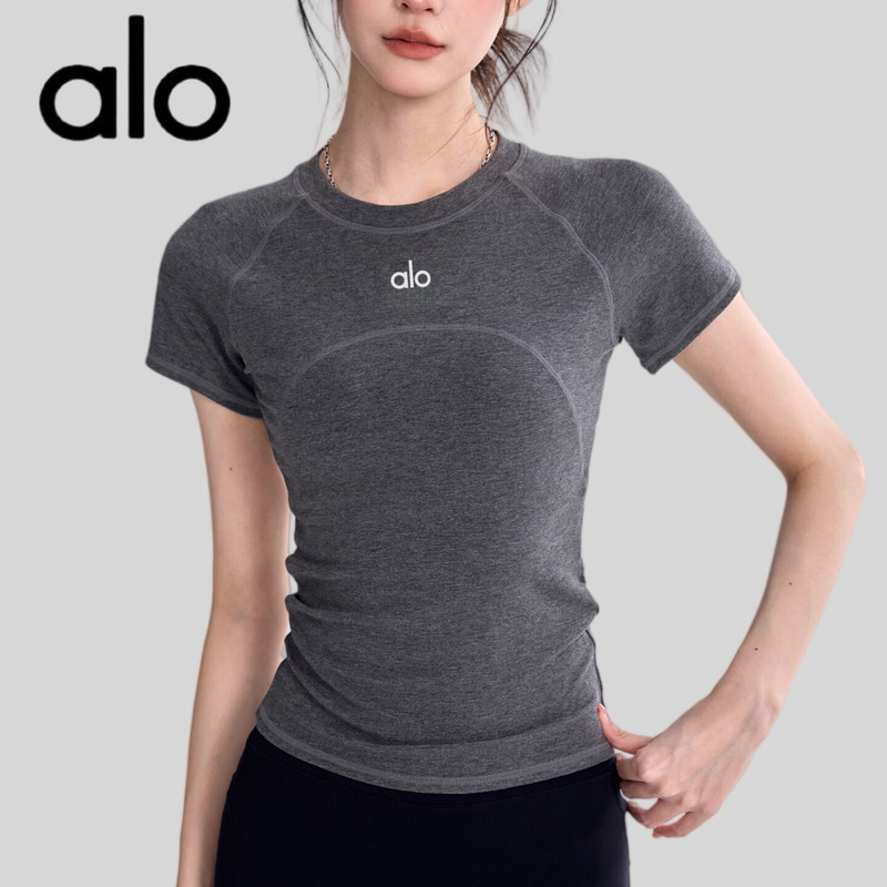 Aio Yoga Wear Short-Sleeved Women's New Quick-Drying Fitness Sports Top Pilates Training Slimming T-Shirt Summer