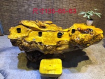 Golden camphor root carving tea table whole tree root tea table natural tea sea stump tea table home solid wood kung fu 12275