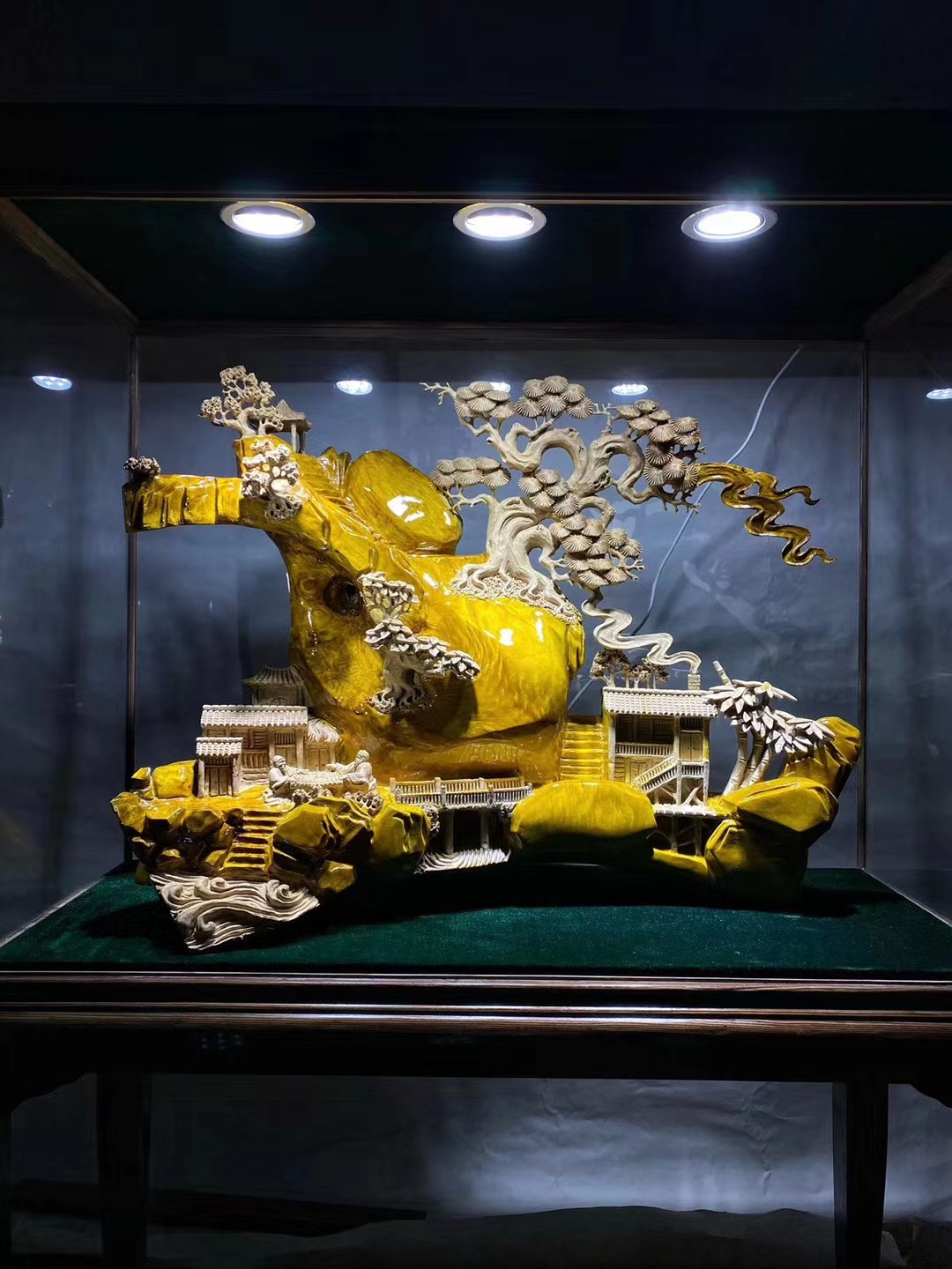 Taihang Cliff Park Pendulum Pieces Natural Root Carved with the shape Two-color landscape wood Carved Log Tree Root Flowers Zen frame Bamboo 63