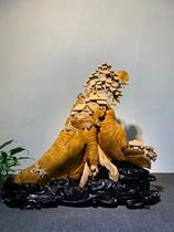 Ju Tan Pavilion gloomy golden silk carving Phoenix Bird Phoenix large root carving wood carving crafts