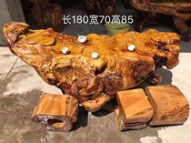 Nanmu carving root carving tea table Tea Sea table Solid Wood Wood Tea Table big tree root whole log tea table combination chair 727
