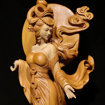 Taihang cliff root carving ornaments living room Guanyin wood carving root solid wood carving crafts beauty camphor