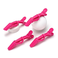 4 розовые крокодильные клипы (без логотипа)