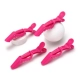 4 розовые крокодильные клипы (без логотипа)