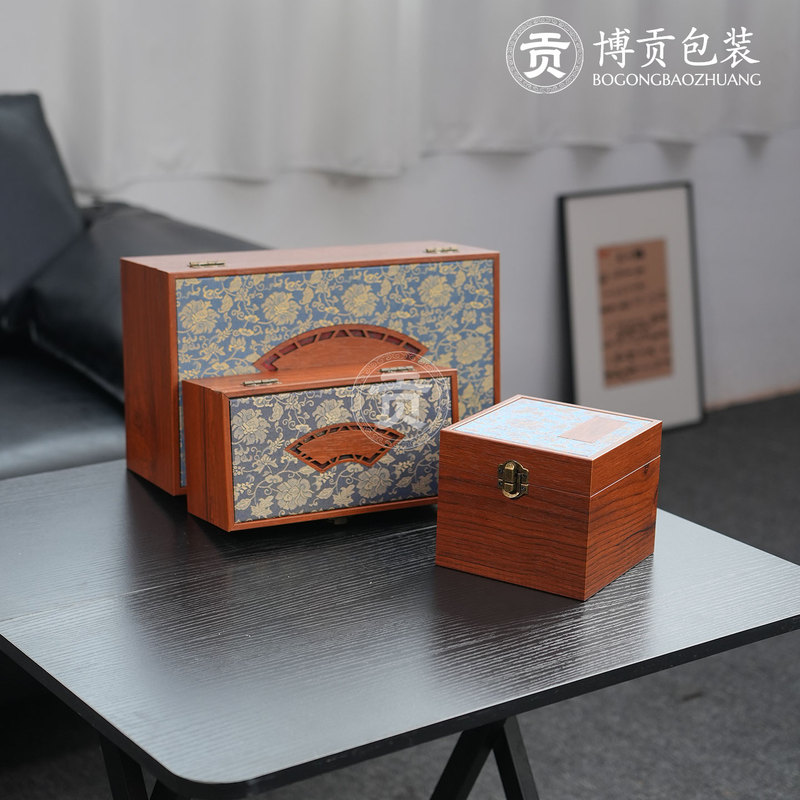 Songjin Wood Grain Brocade Box Ceramic Tea Set Purple Clay Teapot Packaging Box Silver Pot Glass Storage High-End Tea Set Gift Box Songjin Wood Grain Brocade Box Ceramic Tea Set Purple Clay Teapot Packaging Box Silver Pot Glass Storage High-End Tea Set Gift Box