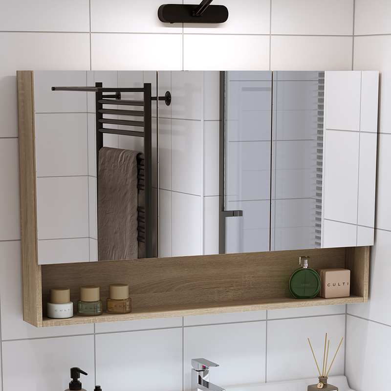 Smart bathroom mirror cabinet Wall-mounted toilet Toilet Toilet Mirror cabinet with shelf with light Separate mirror box