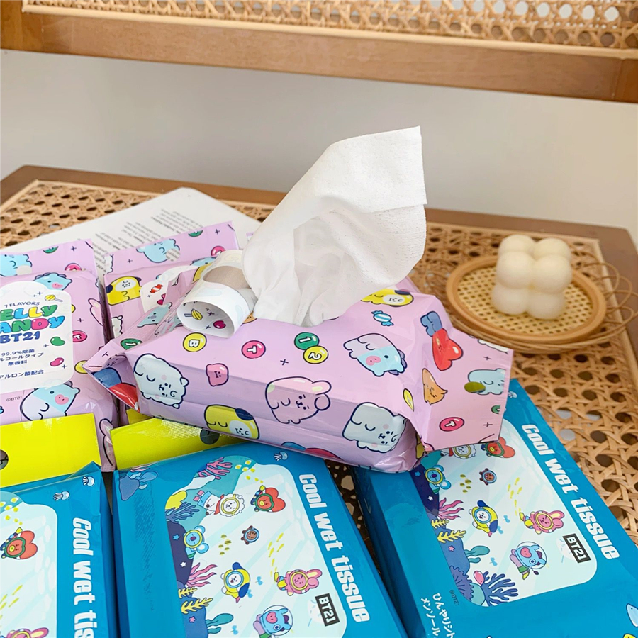 Exit whole single good stock cartoon wet towels with bacteria wet towels portable packaging 20 pieces in