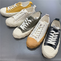 HGG Hong Kong STARE Korea niche retro style glossy canvas men and women thick-soled low-top biscuit shoes