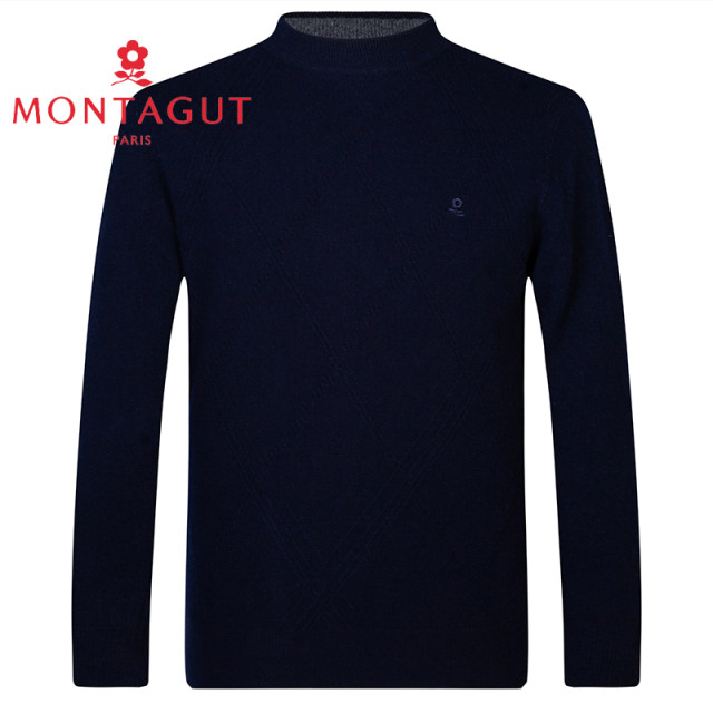 Montagut ລະດູຫນາວໃຫມ່ 100% Cashmere Thickened Cashmere Sweater ຜູ້ຊາຍເຄິ່ງຫນຶ່ງຂອງເຕົ່າຄໍ Warm Knitted Sweater RMC215320