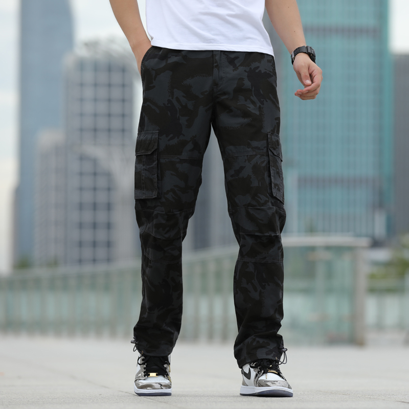Summer Thin Casual Pants Camouflage Cargo Pants Men's Long Pants Loose Large Size Spring and Autumn Multi-Pocket Straight Pants