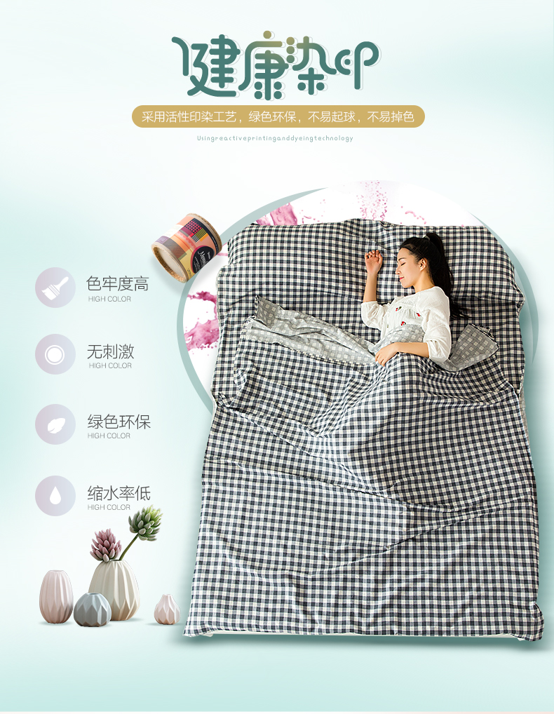 Khách sạn du lịch trên bẩn túi ngủ người lớn trong nhà khách sạn đôi quilt cover du lịch xách tay tấm chống bẩn người cotton