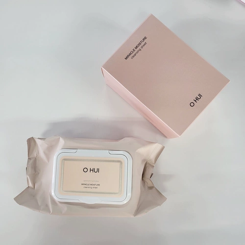 Ohui, свежее травяное освежающее увлажняющее средство для снятия макияжа, салфетки, Южная Корея, 60 штук, глубокое очищение