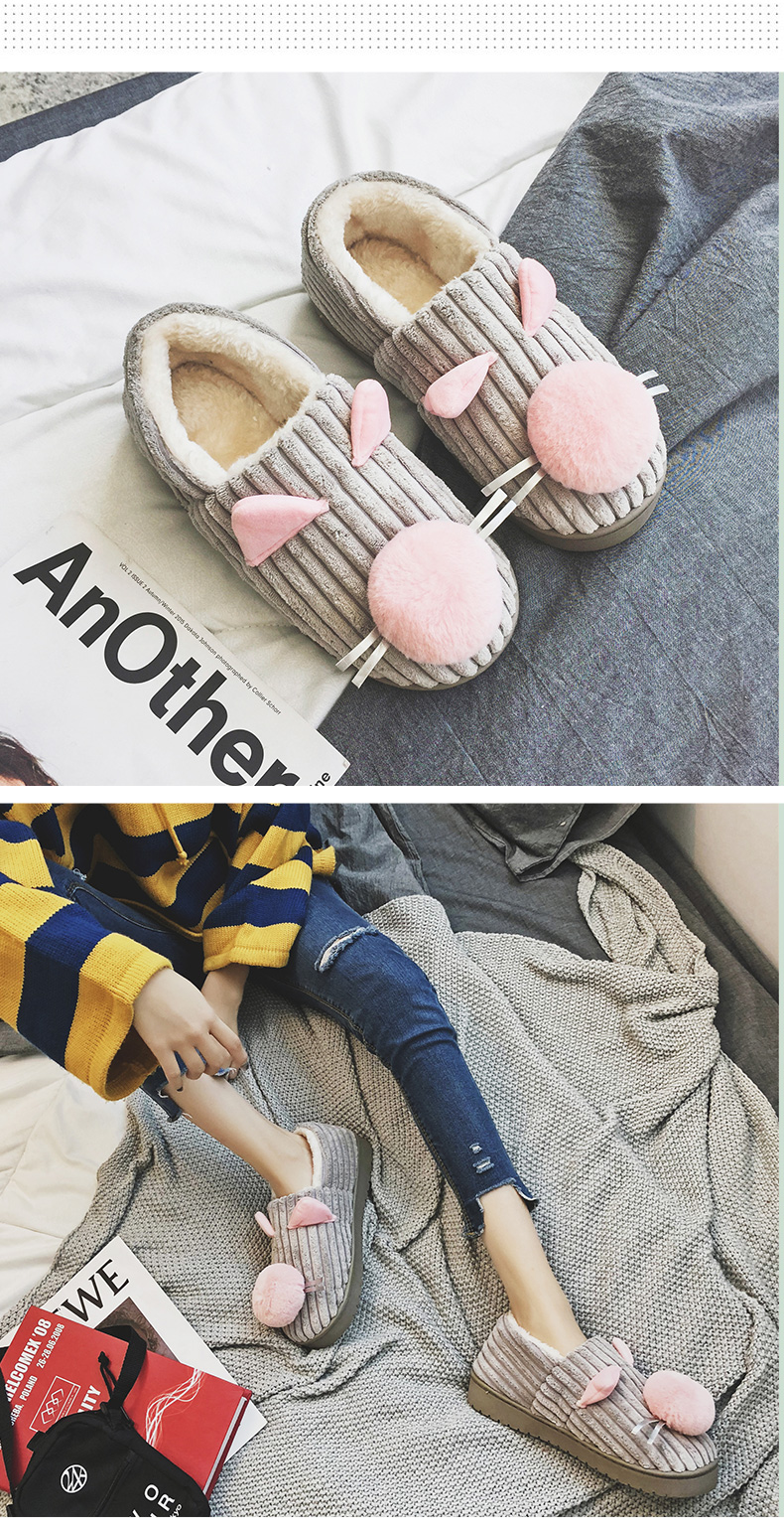 Ấm vài phim hoạt hình mùa đông của người đàn ông và phụ nữ gói sang trọng dày hơn với những người không trượt phía dưới nhà trong nhà tháng đáng yêu của dép bông - Trang chủ dép đi trong nhà đẹp