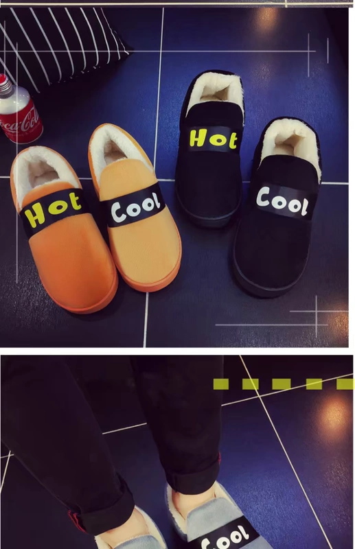 [Mua 1 tặng 1] Đôi dép cotton mùa đông nữ trong nhà dày đáy ấm dễ thương với nhà nam phiên bản Hàn Quốc cá tính