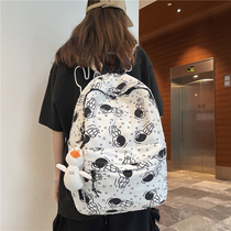 Korean College student bag female fashion wild tide cool backpack backpack shoulder bag male tide ins leisure large capacity simple
