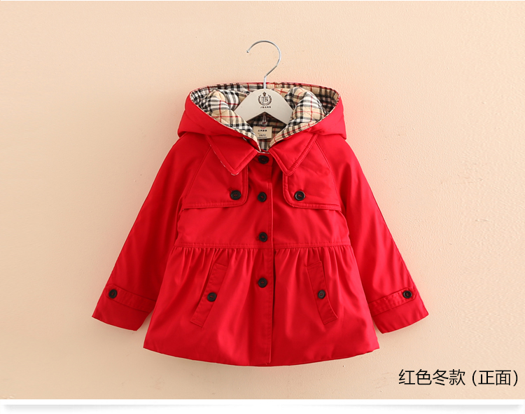 Mùa xuân 2019 phiên bản Hàn Quốc của cô gái mới áo gió dài tay Áo gió trẻ em Anh mặc wt-2708 cửa hàng quần áo trẻ em