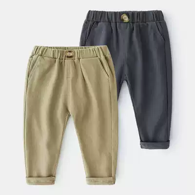 Children's long pants 2021 autumn new boys ' clothing children's rubber band hair ring belt casual pants kz-c575