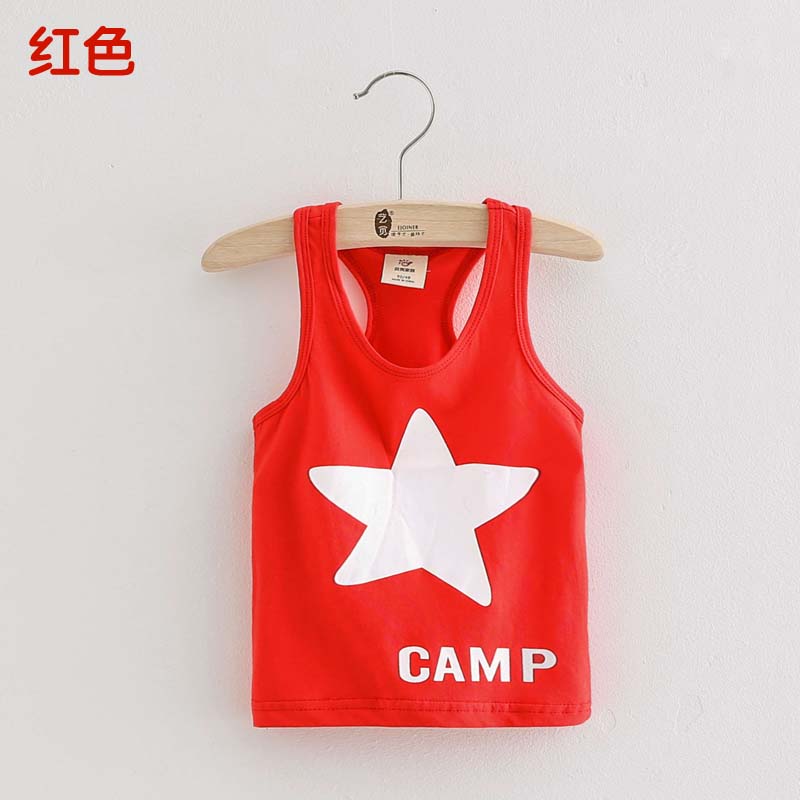 2020 mùa hè váy Hàn Quốc phiên bản kẹo màu cậu bé và cô gái childrens con bé vest không tay nam t-shirt tx-0345.