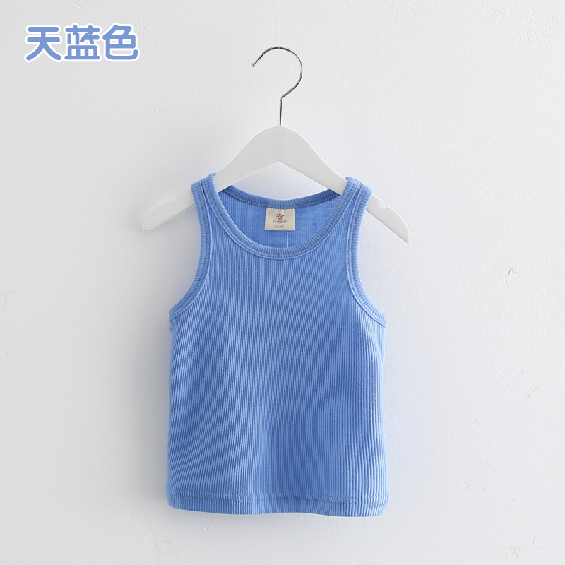 Baby 2020 mùa hè váy chàng trai cô gái trẻ em dệt kim vest bé tròn cổ tay áo thun thủy triều tx-0932.