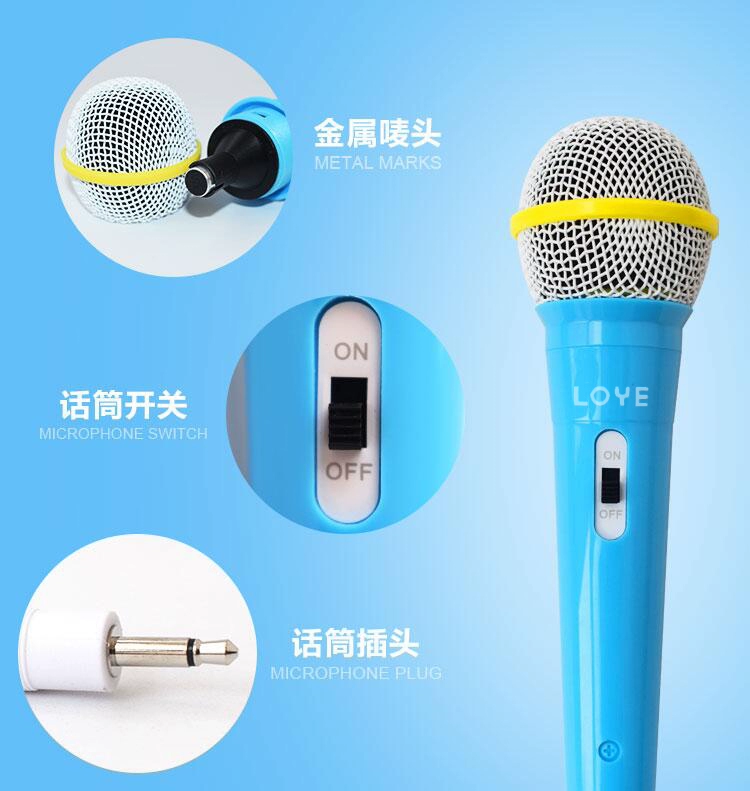 Loye nguồn âm nhạc giáo dục thông minh robot giáo dục sớm máy chuyên dụng micro cầm tay micro trẻ em K kéo OK hát giá micro không dây