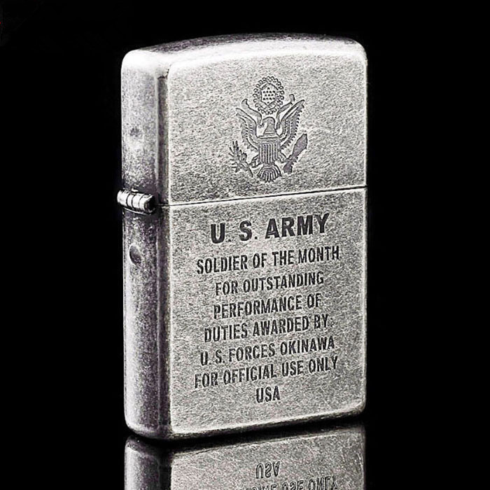 Genuine zippo Army War Collection Commemorative Edition lighter ancient silver limited edition U.S. Navy, Army and Air Force badges