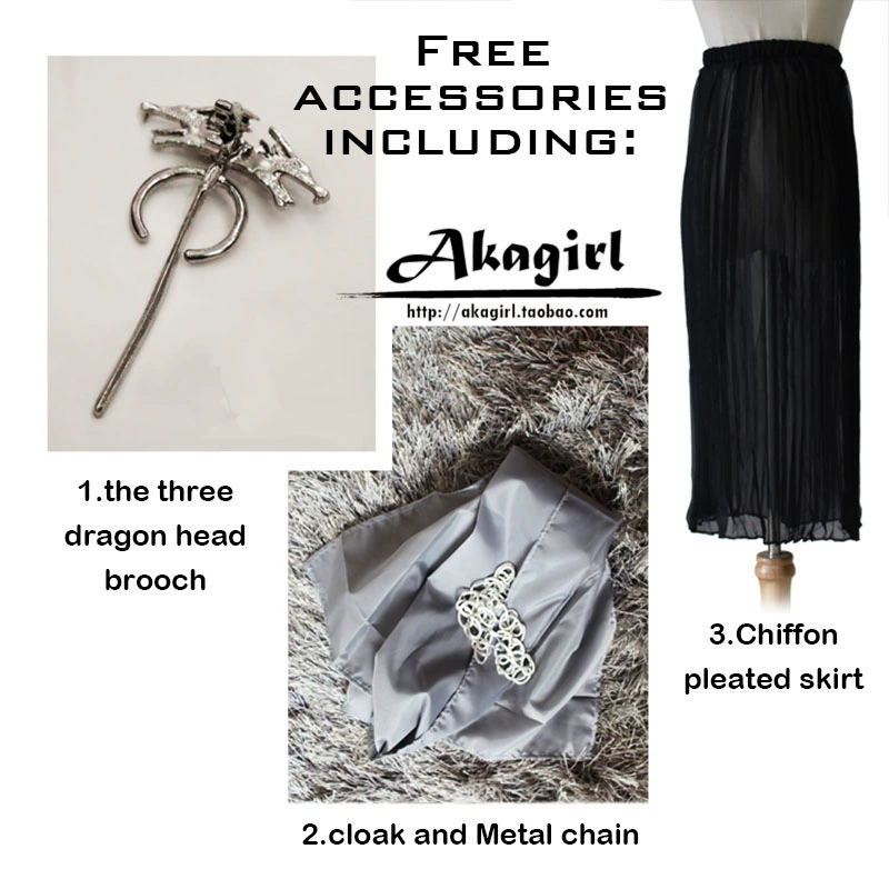 Trò chơi quyền lực 7 Dragon Mom Daenerys Danielis cosplay tóc giả COS quần áo để gửi chuỗi treo