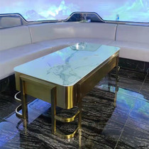 KTV Tea Table Bag Room Rose Gold Stainless Steel Tea Table Luminous Tea Table Nightfield Bag Compartment Table Clear Bar Table