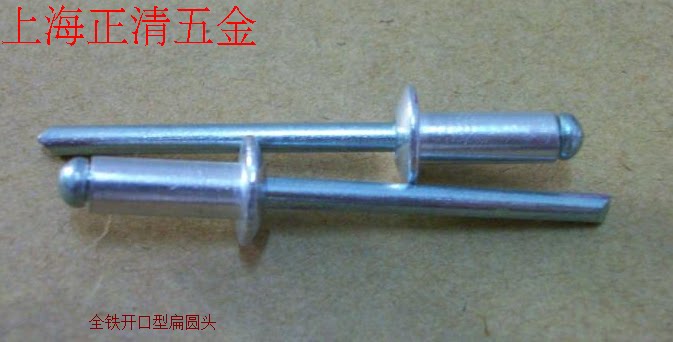 GB12618 2 iron opening flat head pumping rivets 4*6