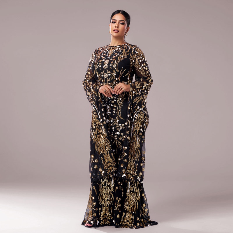 Plus size Long Sleeved Sequin Evening Ladies Party Dress Plus size Long Sleeved Sequin Evening Ladies Party Dress