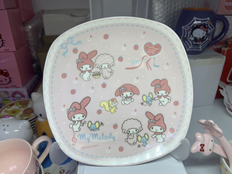 Melody Wedding Dress Series Ceramic Plates Cute Cartoon Animation Peripheral Tableware Household Dish Plates Fruit Plates Melody Wedding Dress Series Ceramic Plates Cute Cartoon Animation Peripheral Tableware Household Dish Plates Fruit Plates