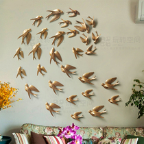 Modern Nordic style light luxury swallow bird resin wall decoration hotel project three-dimensional personality creative background wall hanging