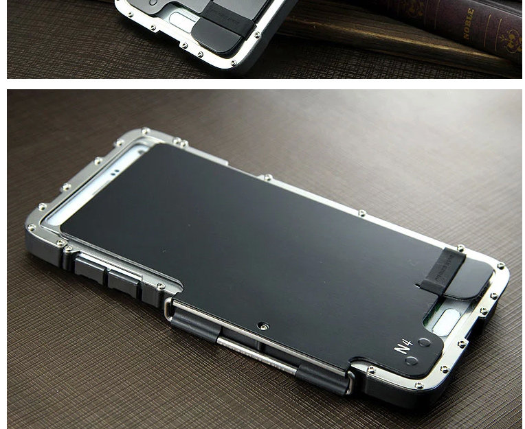 Armor King Iron Man Luxury Shockproof Stainless Steel Aluminum Metal Flip Case Cover for Samsung Galaxy Note 4 N9100