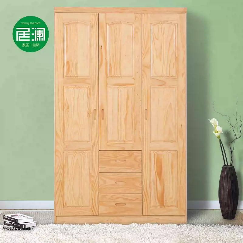 Tủ quần áo gỗ thông tùy chỉnh của trẻ em nội thất phòng ngủ hiện đại đơn giản tất cả bằng gỗ rắn tiết kiệm tủ quần áo lớn tủ đựng quần áo Thượng Hải - Buồng