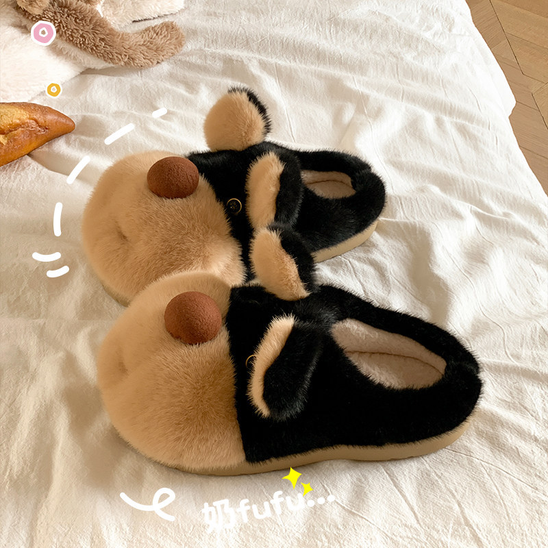 Women's Bee Dog Cartoon Cute Cotton Slippers 2026 New Autumn and Winter Thick-Soled Warm Indoor Cotton Shoes for Outdoor Wear Women's Bee Dog Cartoon Cute Cotton Slippers 2026 New Autumn and Winter Thick-Soled Warm Indoor Cotton Shoes for Outdoor Wear