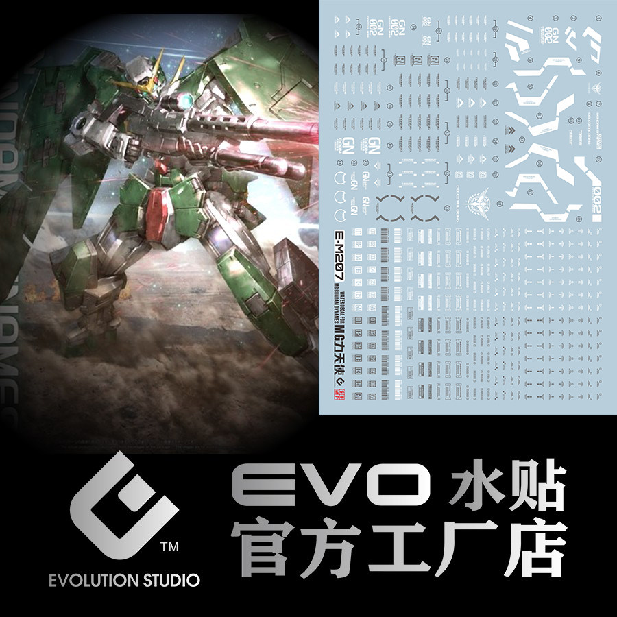 EVO-MG205 water sticker can be used for Bandai MG Angel Dyunames GN-002 00 Fluorescent