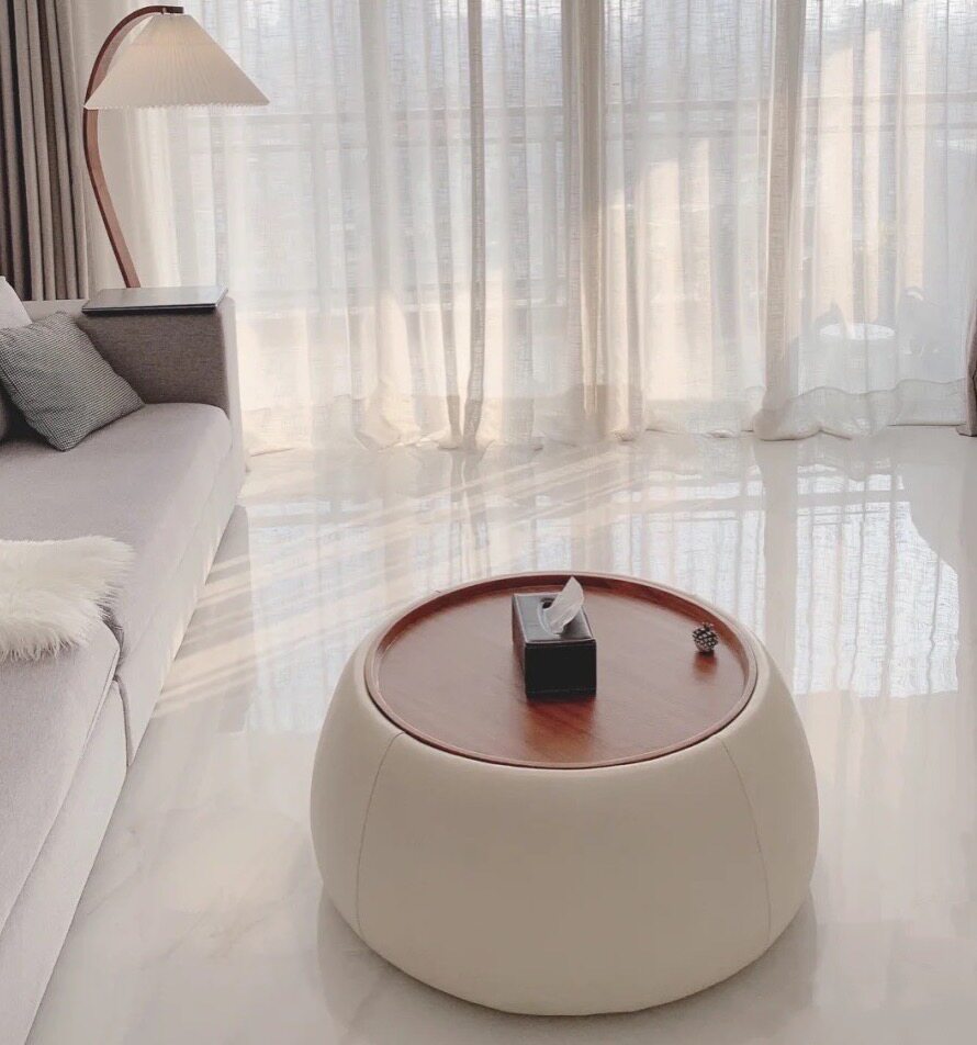 Italian designer round storage coffee table size apartment round shape tea table Fan Weiqi home with the same coffee table