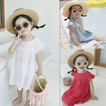ins Han edition Summer girls skirts flying sleeves lace children princess dress in childrens baby foreign air baby with dress surges