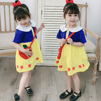 Summer female baby short sleeve printed one-piece dress Baby Han version Ocean Fairy Skirt Toddler Child Princess Dresses