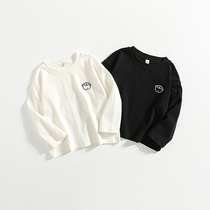 Boy pure cotton long sleeve T-shirt autumn clothes Spring and autumn clothes Childrens clothing baby pure color blouses undershirt foreign air child clothing t