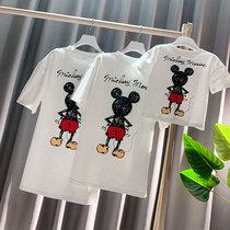 Childrens white short sleeve T-shirt Summer men and women Boy Clothing Cartoon Half Sleeve Mickey Undershirt Loose pro-load blouse