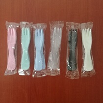 New one-time 5 package color cake wave fork baking supplies west point fruit salad smile face fork