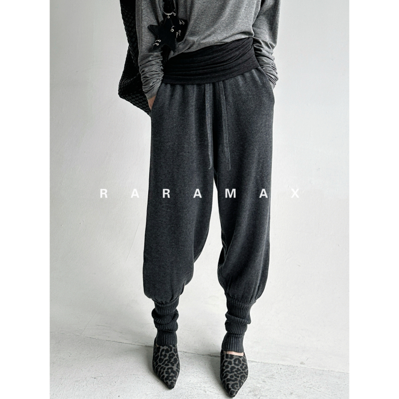 Raramax Blogger Style~ Stacked Sock-Style Leg Warmers~ Sports Drawstring Sweatpants~ Wool Casual Pants Raramax Blogger Style~ Stacked Sock-Style Leg Warmers~ Sports Drawstring Sweatpants~ Wool Casual Pants