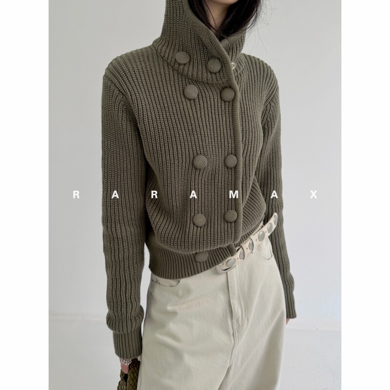 Raramax 26 Autumn/Winter: Beautiful and Warm~ Strongly Twisted 5-Strand Woven Imported Cotton Yarn~ Hooded Knitted Cardigan Jacket